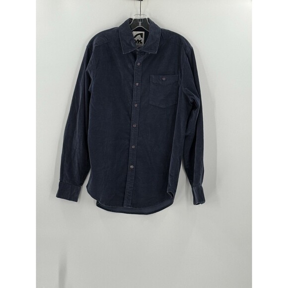 Mountain Khakis Waylon Cord Chore Snap Buttons Long Sleeve Navy Size MEDIUM EUC - Picture 1 of 11
